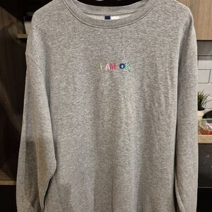 H&M Gray Sweatshirt with Colorful Details